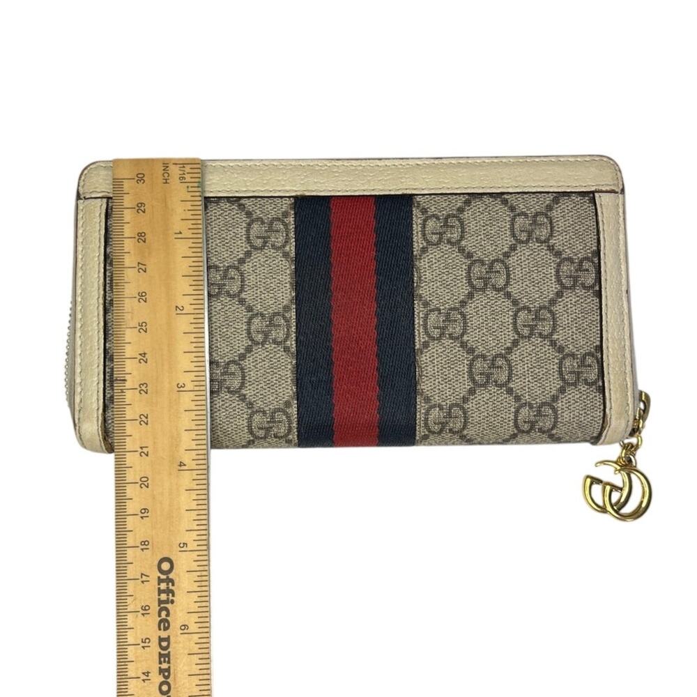Gucci Ophidia GG Supreme Zip Around Wallet Web Stripe Double G 523154 - Picture 16 of 16